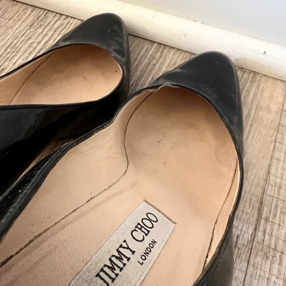 Jimmy Choo Gilbert Patent Black Pumps 41 85mm - Picture 3 of 4